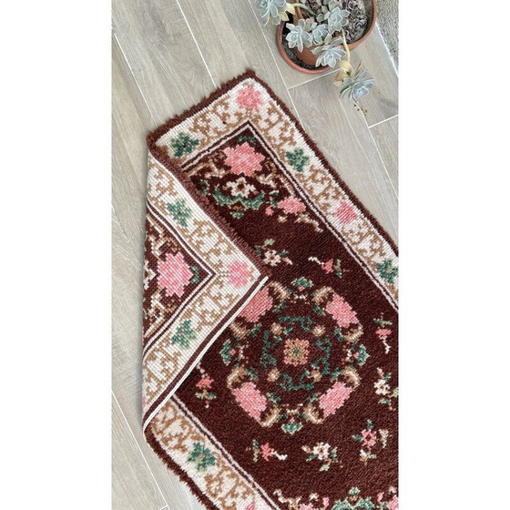 Image 1 of Tapis bohème vintage en pure laine, 1970