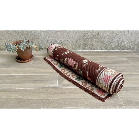 Image 1 of Tapis bohème vintage en pure laine, 1970