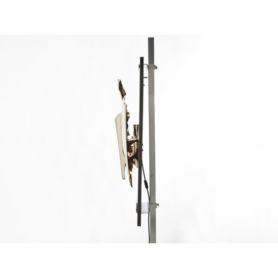Image 1 of Sculpture lumineuse vintage en bronze doré poli par Fred Brouard, 1976
