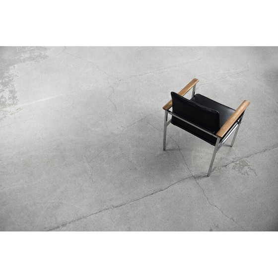 Image 1 of Paire de fauteuils scandinaves du milieu du siècle en cuir noir par Sigvard Bernadotte pour France & Søn, années 1960