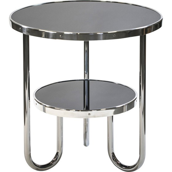 Image 1 of Table basse vintage Bauhaus en verre et chrome par Kovona, Tchécoslovaquie, années 1970