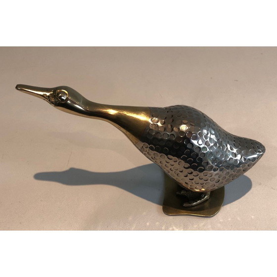 Image 1 of Ensemble de 3 canards en argent et laiton, 1970