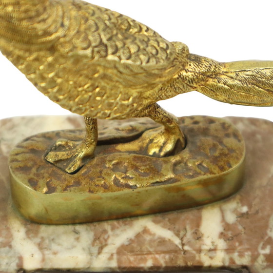 Image 1 of Statue Art Déco Faisan Bronze doré