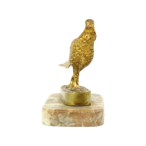 Image 1 of Statue Art Déco Faisan Bronze doré