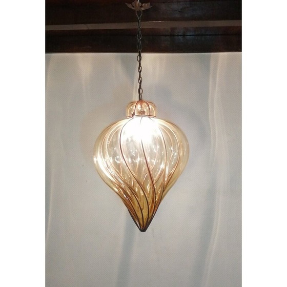 Image 1 of Lanterne spirale vintage en verre de Murano par Gianni Seguso, 1960s