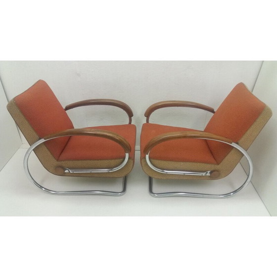 Image 1 of Paire de fauteuils vintage modèle H221 par Jindřich Halabala pour Up Závody Brno, Tchécoslovaquie 1920