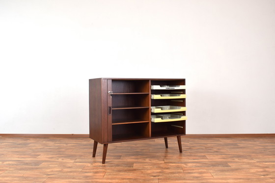 Image 1 of Buffet danois à portes à tambour en teck, Mid Century, 1960S