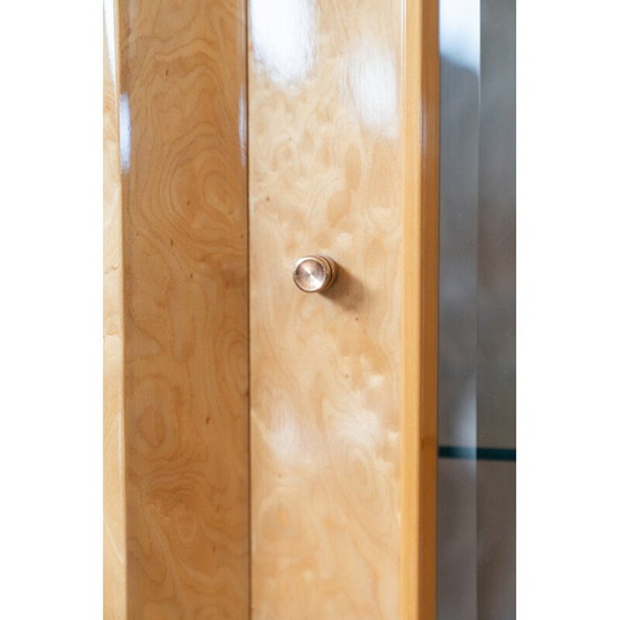 Image 1 of Buffet vintage en racine de bouleau avec vitrine, Italie 1990