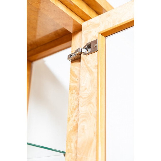 Image 1 of Buffet vintage en racine de bouleau avec vitrine, Italie 1990