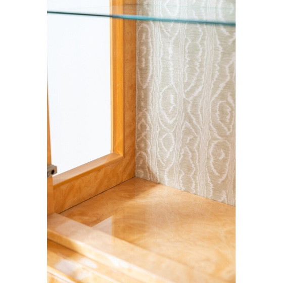 Image 1 of Buffet vintage en racine de bouleau avec vitrine, Italie 1990