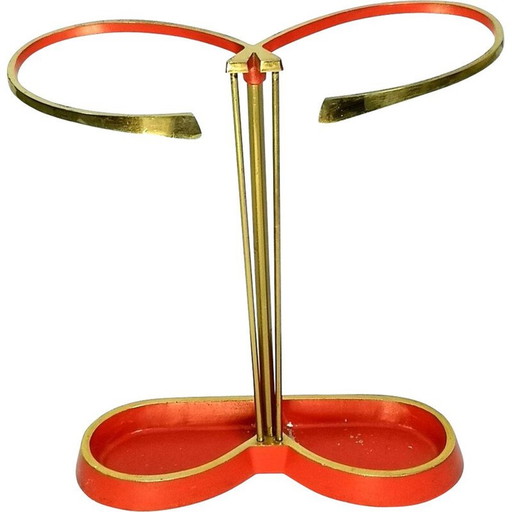 Parapluie vintage en laiton peint du milieu du siècle 1970