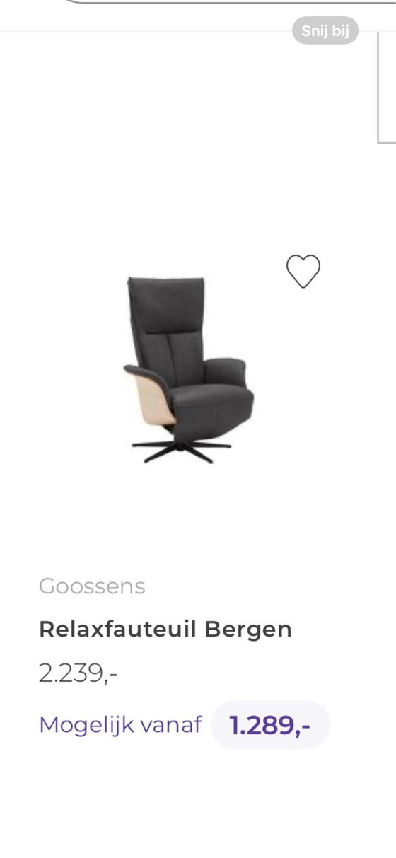 Image 1 of Fauteuil Goossens Relax Bergen Electric