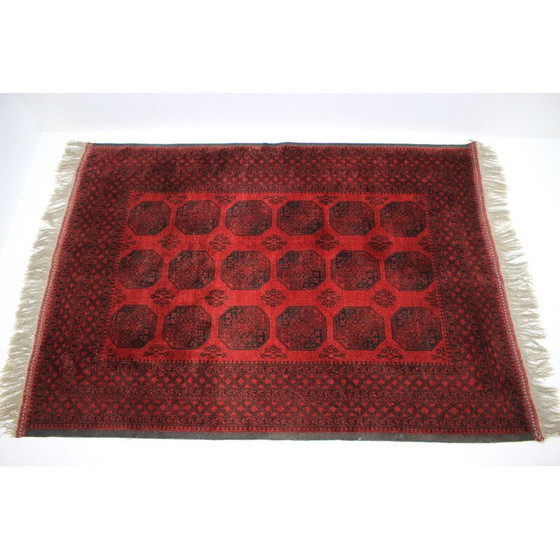 Image 1 of Tapis vintage en laine rouge, Tchécoslovaquie 1980