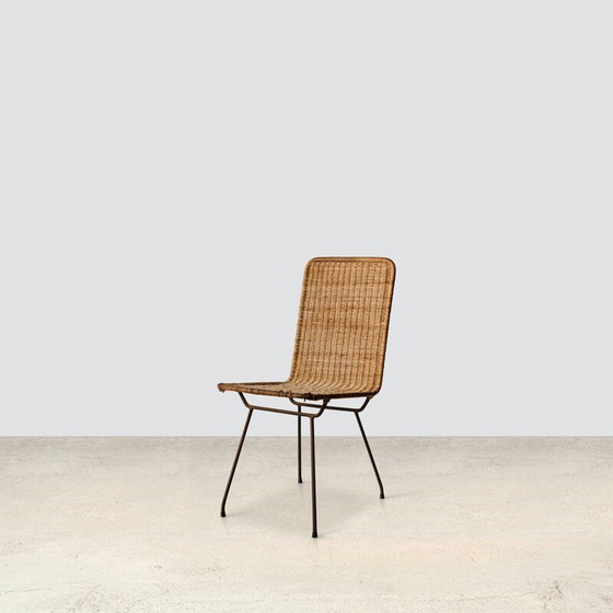 Image 1 of Ensemble de 6 chaises de salle à manger en rotin vintage par Carlo Hauner, 1950