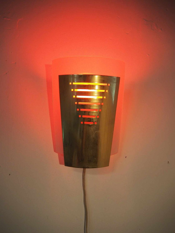 Image 1 of Lampe murale vintage en laiton, par Wofi Leuchten, 1980S
