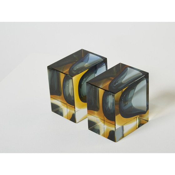 Image 1 of Paire de tasses Sommerso vintage par Flavio Poli pour Seguso, 1960