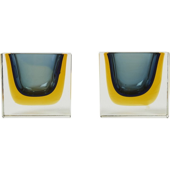 Image 1 of Paire de tasses Sommerso vintage par Flavio Poli pour Seguso, 1960