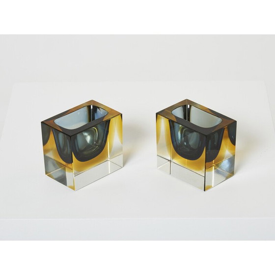 Image 1 of Paire de tasses Sommerso vintage par Flavio Poli pour Seguso, 1960