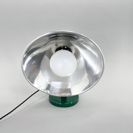 Image 1 of Lampe de table industrielle vintage en métal et bois de hêtre, 1970