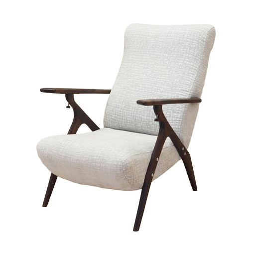 Fauteuil en hêtre, Design italien, 1970S, Production : Italie