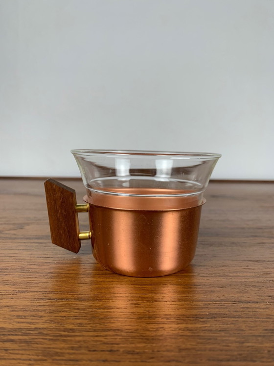 Image 1 of Ensemble de 6 tasses à café en cuivre par Schott & Gen Mains, 1970