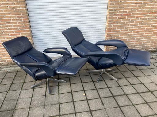 2X Jori Symphony Relax, cuir bleu foncé, Medi et Maxi en excellent état !!!