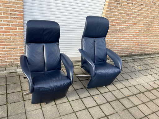 2X Jori Symphony Relax, cuir bleu foncé, Medi et Maxi en excellent état !!!