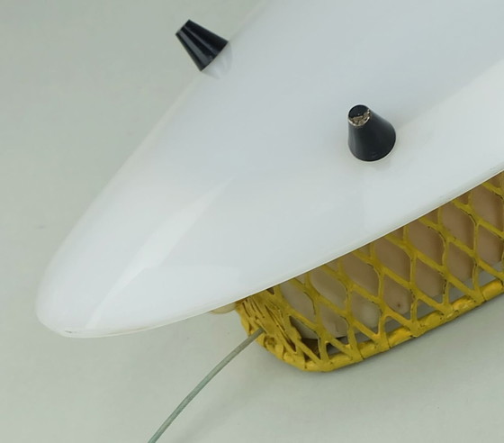 Image 1 of Lampe d'applique 1950S Tele Ambiance Metal Mesh With White Acrylic Shade