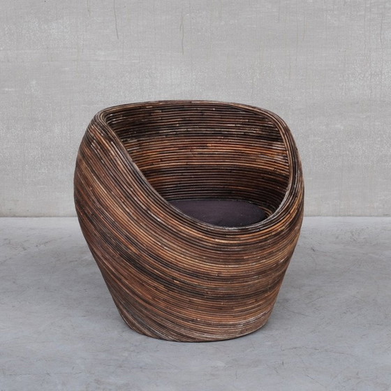 Image 1 of Chaise longue en roseau italienne du milieu du siècle par Gabriella Crespi, 1960s.