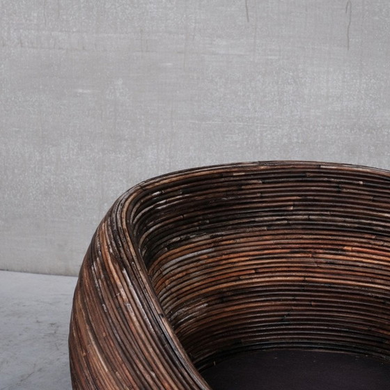 Image 1 of Chaise longue en roseau italienne du milieu du siècle par Gabriella Crespi, 1960s.