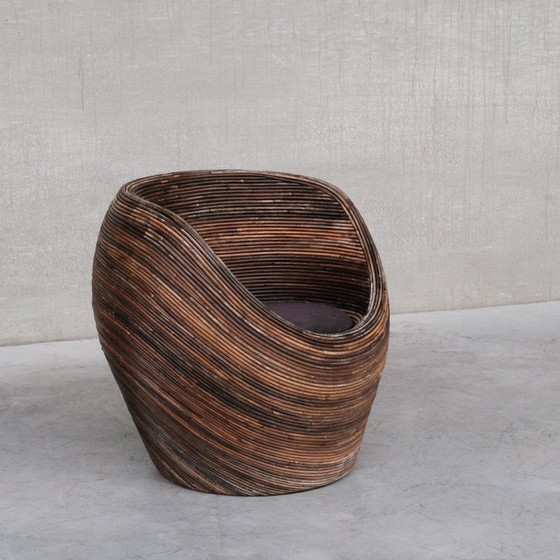 Image 1 of Chaise longue en roseau italienne du milieu du siècle par Gabriella Crespi, 1960s.