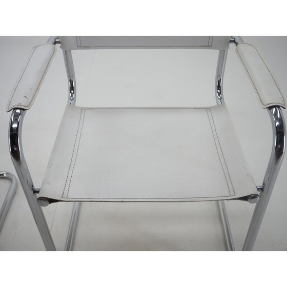 Image 1 of Paire de fauteuils vintage en cuir chromé