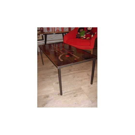 Image 1 of Table basse rectangulaire vintage en carreaux, 1960-1970