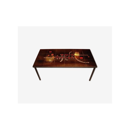 Table basse rectangulaire vintage en carreaux, 1960-1970