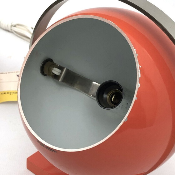 Image 1 of Paire de lampes de table vintage "Saba" globe orange par Stilux Milano, 1960