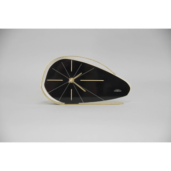 Image 1 of Horloge de table vintage en laiton par Chronotechna Sternberk, Tchécoslovaquie 1960