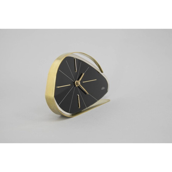Image 1 of Horloge de table vintage en laiton par Chronotechna Sternberk, Tchécoslovaquie 1960