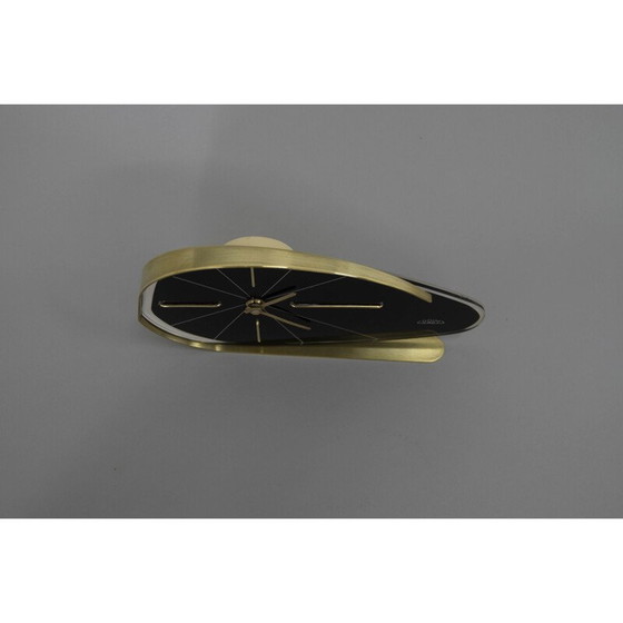 Image 1 of Horloge de table vintage en laiton par Chronotechna Sternberk, Tchécoslovaquie 1960