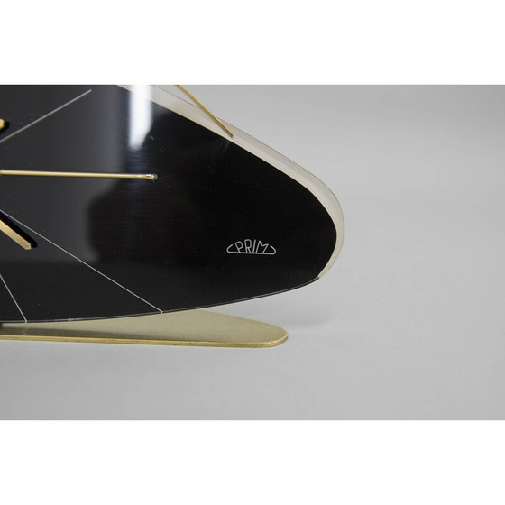 Image 1 of Horloge de table vintage en laiton par Chronotechna Sternberk, Tchécoslovaquie 1960