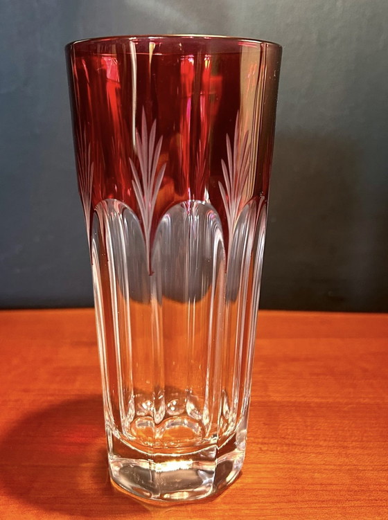 Image 1 of Verres Français Art Déco En Cristal Taillé