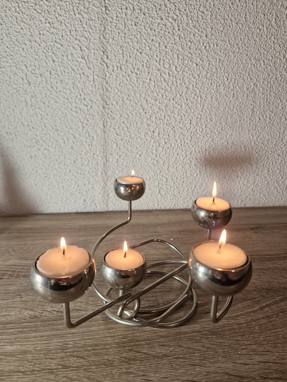 Image 1 of Chandelier vintage chromé