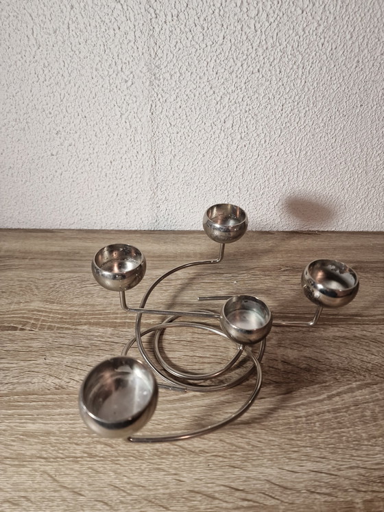 Image 1 of Chandelier vintage chromé