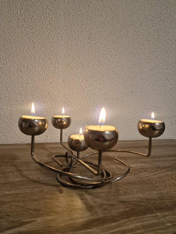 Image 1 of Chandelier vintage chromé