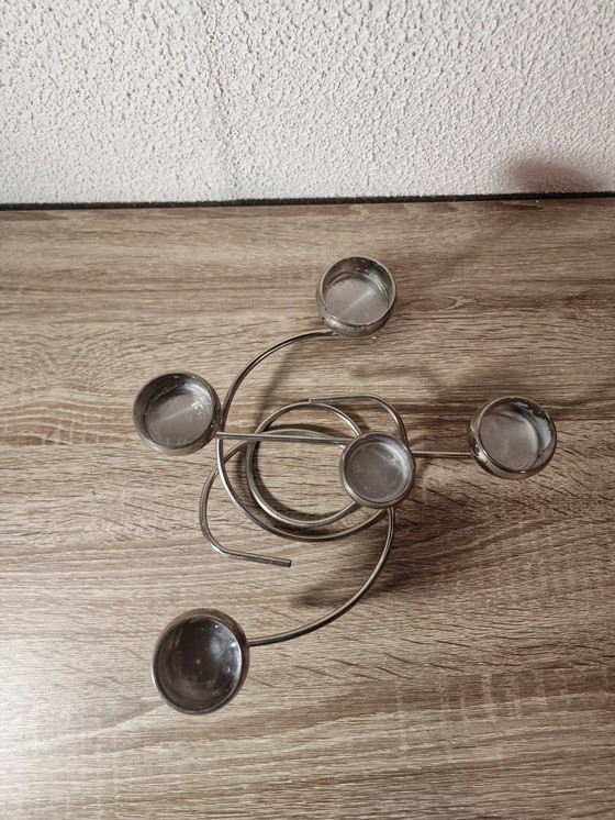 Image 1 of Chandelier vintage chromé