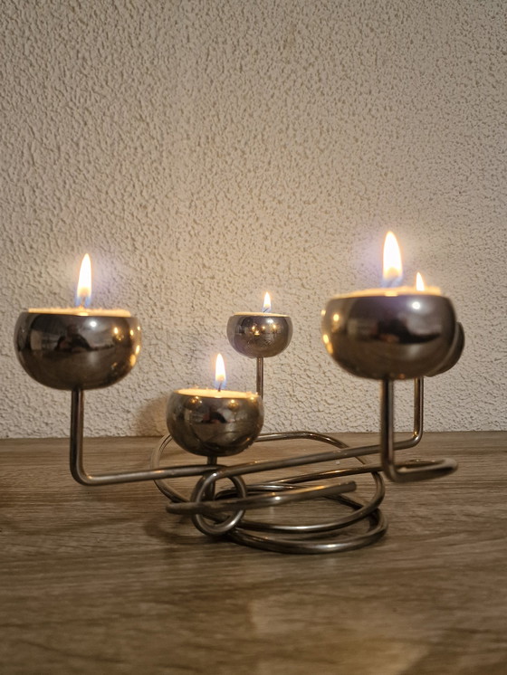 Image 1 of Chandelier vintage chromé