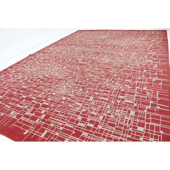 Image 1 of Tapis géométrique moderniste vintage, République tchèque 1950