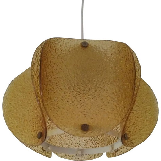 Lampe suspendue en verre au design vintage, Allemagne, années 1970