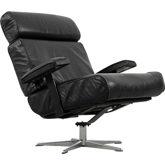 Image 1 of Fauteuil de bureau en cuir pivotant vintage allemand, années 1960