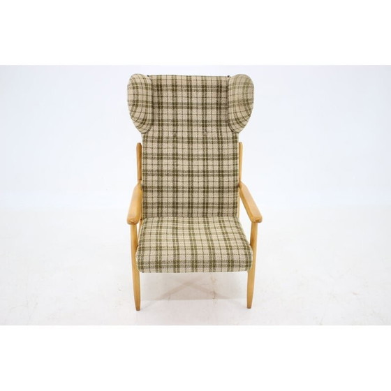 Image 1 of Fauteuil à oreilles vintage en bois de hêtre par Uluv, Tchécoslovaquie années 1960