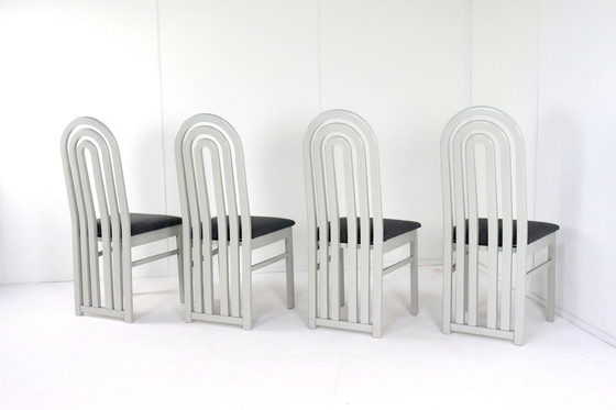 Image 1 of Ensemble de 4 chaises des années 80 'Meern' Vintage New Upholstery